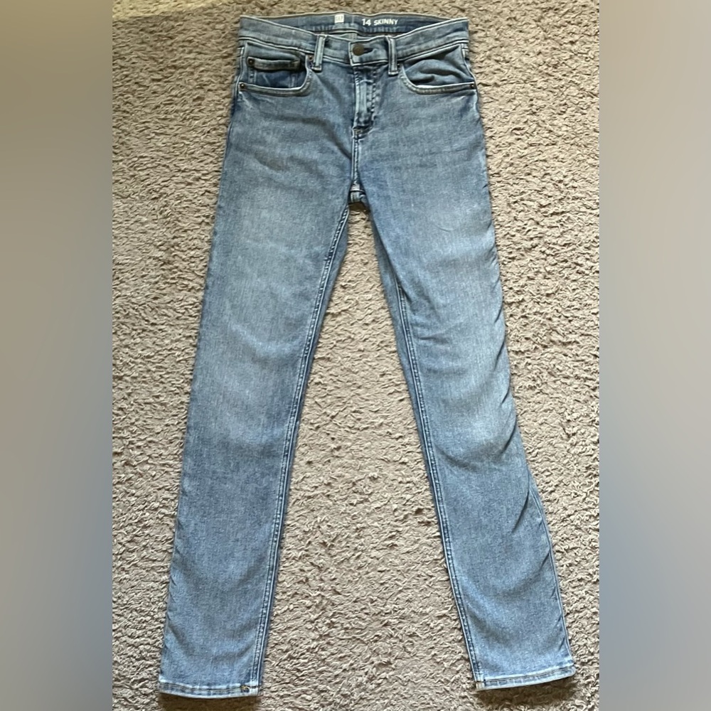 🔥GAP light wash stretchy skinny jeans for boys